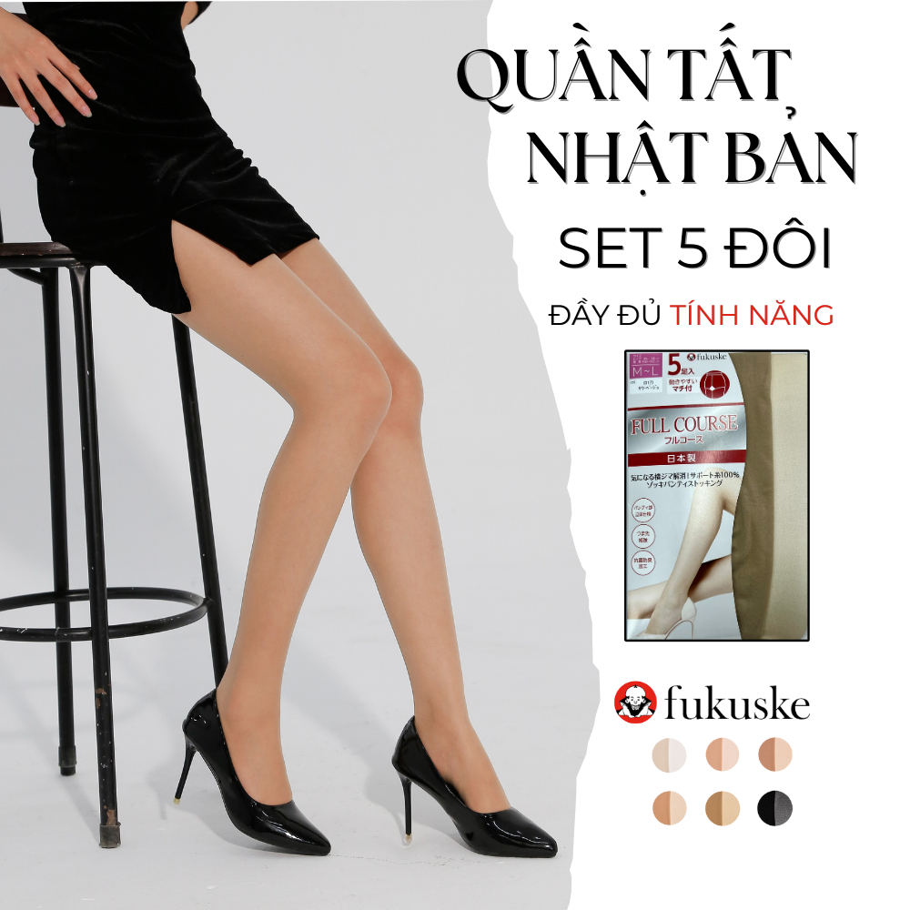 (Set 5 đôi) Quần tất trong suốt Fukuske Nhật Bản hộp 5 đôi siêu thật chân bền đẹp bản 2023 siêu tiết
