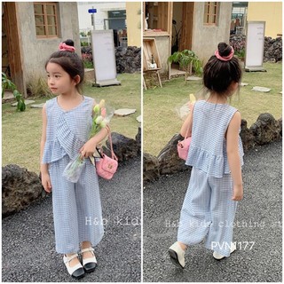 Set đũi bé gái áo vạt chéo style Hàn Quốc