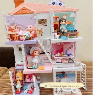 MÔ HÌNH NHÀ BÚP BÊ 4 IN 1 QUÀ TẶNG BÉ GÁI