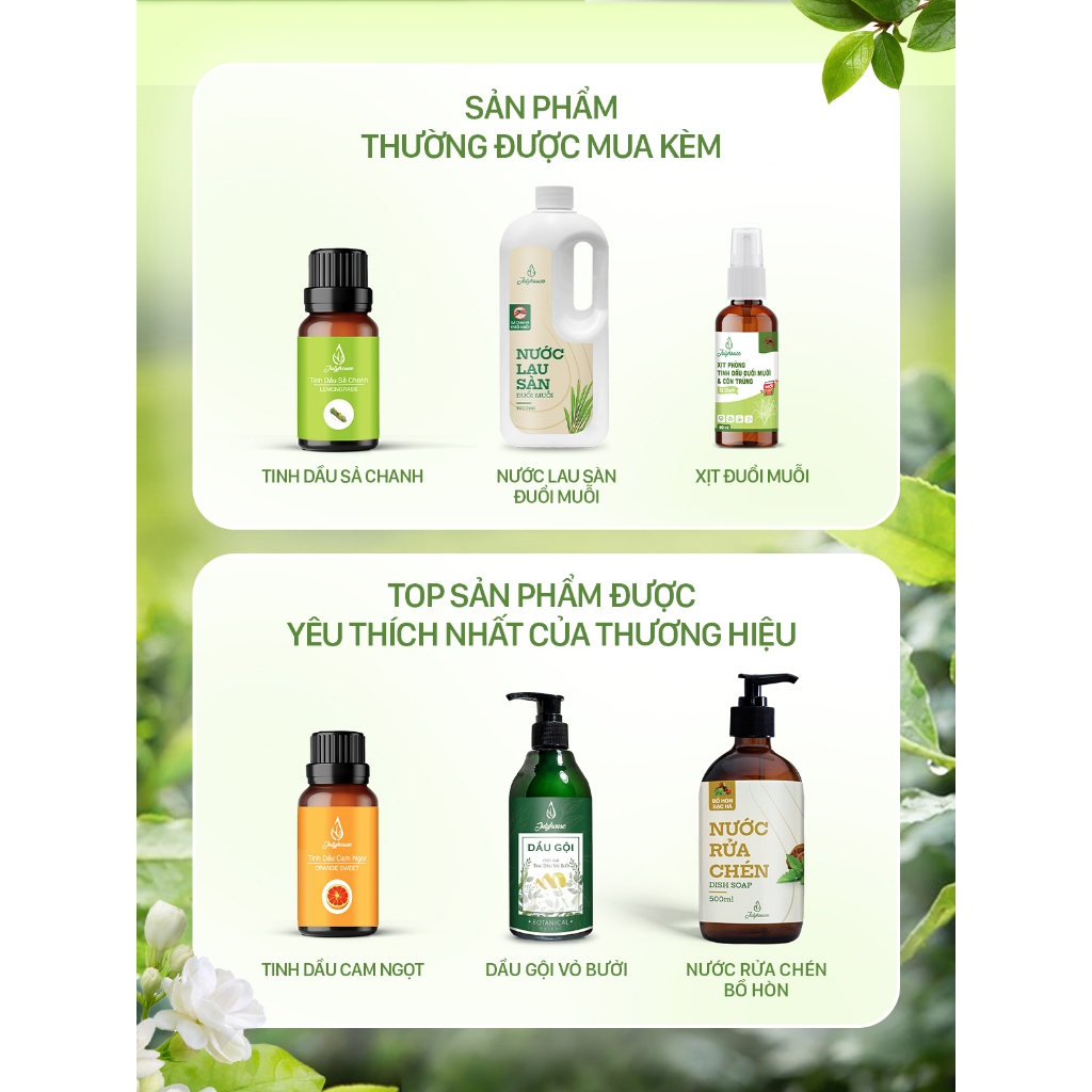Bình xịt phòng Tinh dầu Sả chanh đuổi muỗi và côn trùng 280ml JULYHOUSE khử mùi hiệu quả siêu tiết kiệm - Natural Mart