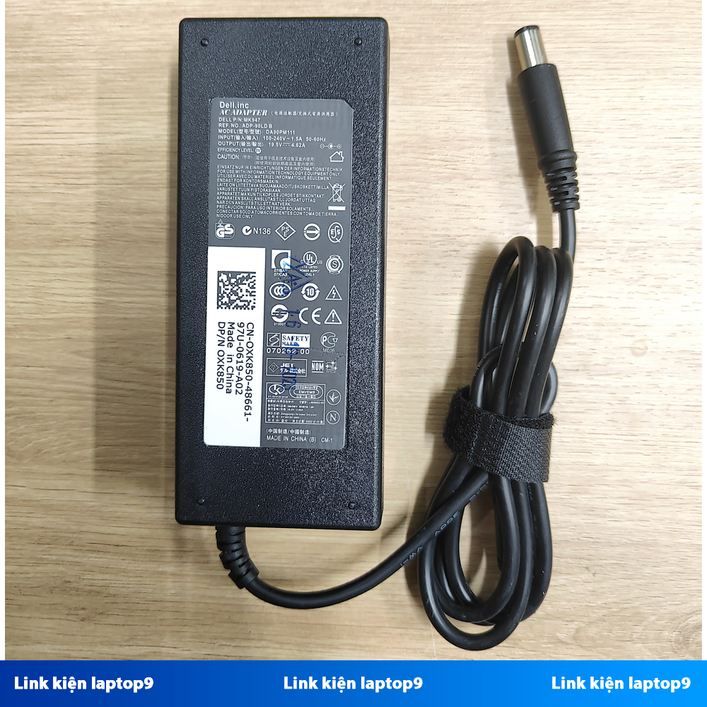 Sạc Laptop Dell Chân Kim To 7.4x5.0mm Inspiron Vostro 90w-19.5v-4.62a, 65w-19.5v-3.34a Bảo Hành 12 Tháng Mới 100%