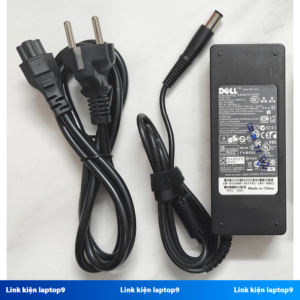 Sạc Laptop Dell Chân Kim To 7.4x5.0mm Inspiron Vostro 90w-19.5v-4.62a, 65w-19.5v-3.34a Bảo Hành 12 Tháng Mới 100%