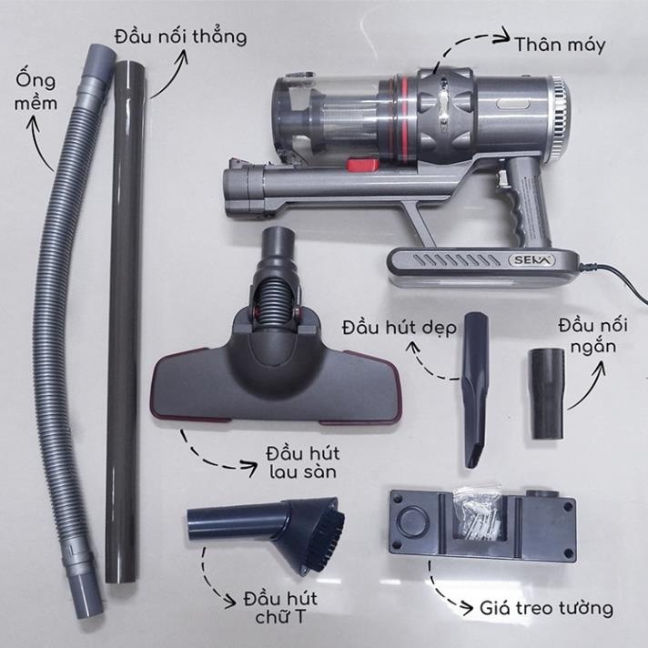 Máy hút bụi cầm tay SEKA SK-09max công suất 2000w lực hút cực mạnh làm sạch dễ dàng