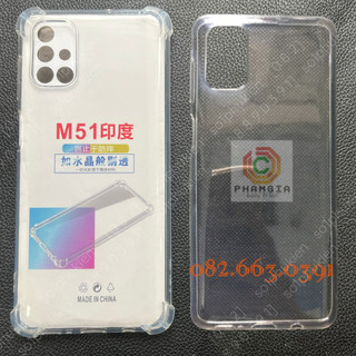 Ốp lưng Samsung M51 loại chống sốc và loại dẻo trong viền gồ bảo vệ cam bền đẹp
