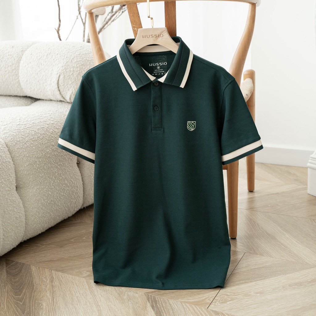 Áo thun polo nam ROMA vải cotton Pique cao cấp, chuẩn form, năng động, thanh lịch - HUSSIO