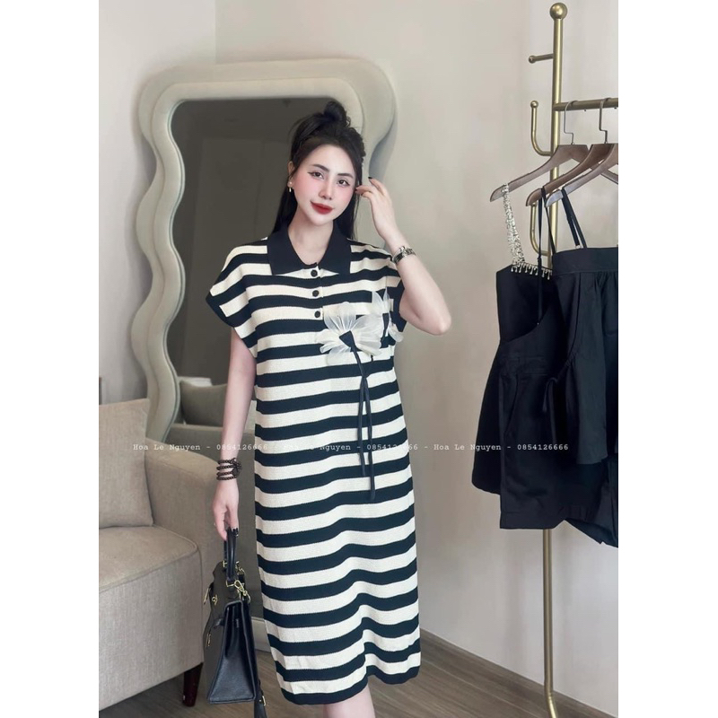 VÁY POLO THÊU HOA TRẮNG 2M