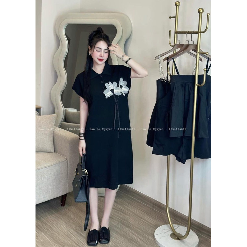 VÁY POLO THÊU HOA TRẮNG 2M
