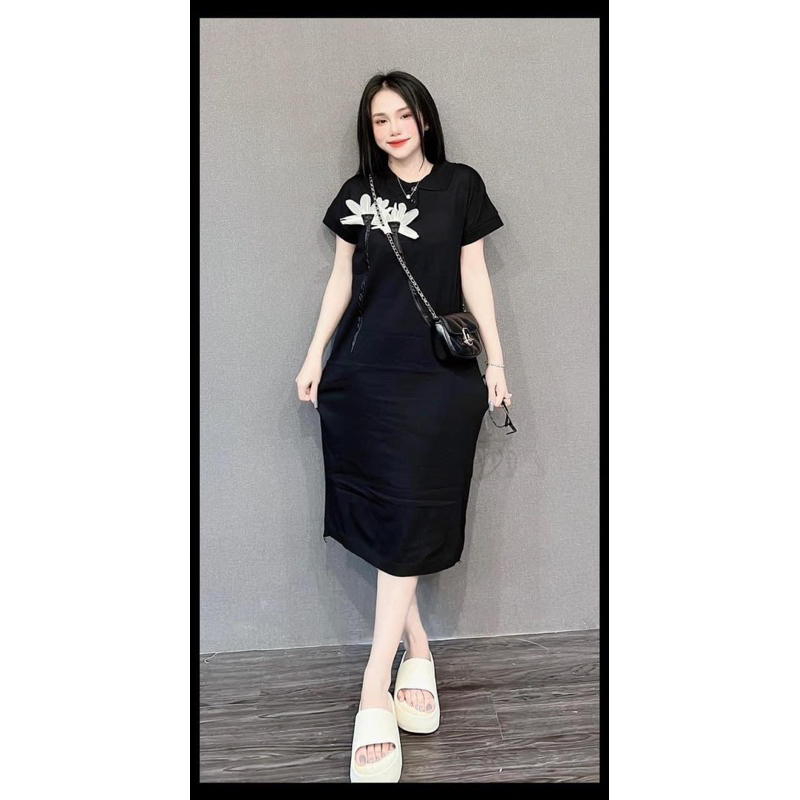 VÁY POLO THÊU HOA TRẮNG 2M
