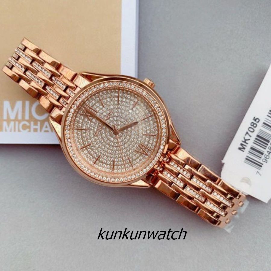 Đồng Hồ Nữ Michael Kors MK7085 Đính Full Đá Vỏ Rose Gold 36mm