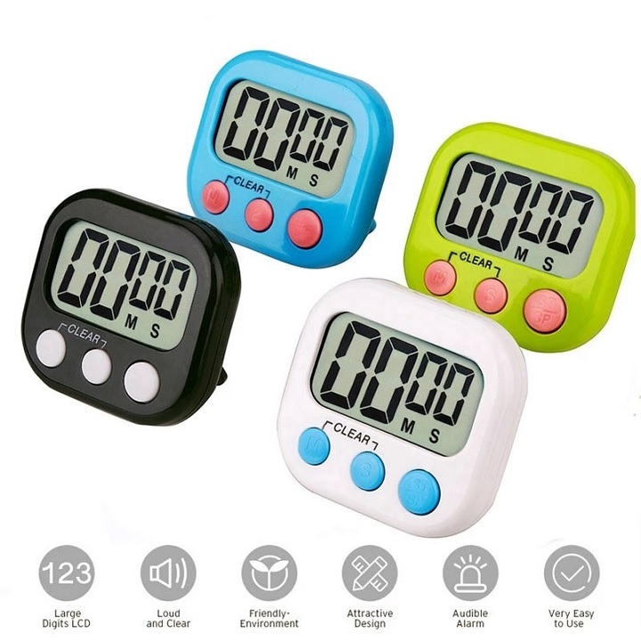 Đồng hồ đếm ngược có chức năng hẹn giờ nấu ăn, tập thể dục, nhắc nhở người già uống thuốc đúng giờ