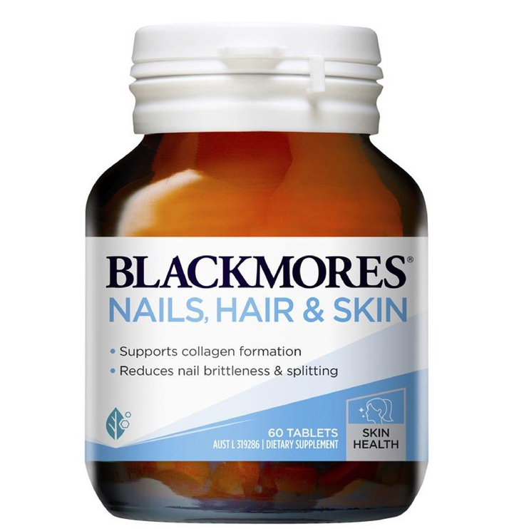 Viên Uống Hỗ Trợ Đẹp Da, Móng Và Tóc Blackmores Nails Hair & Skin 60 Viên của Úc