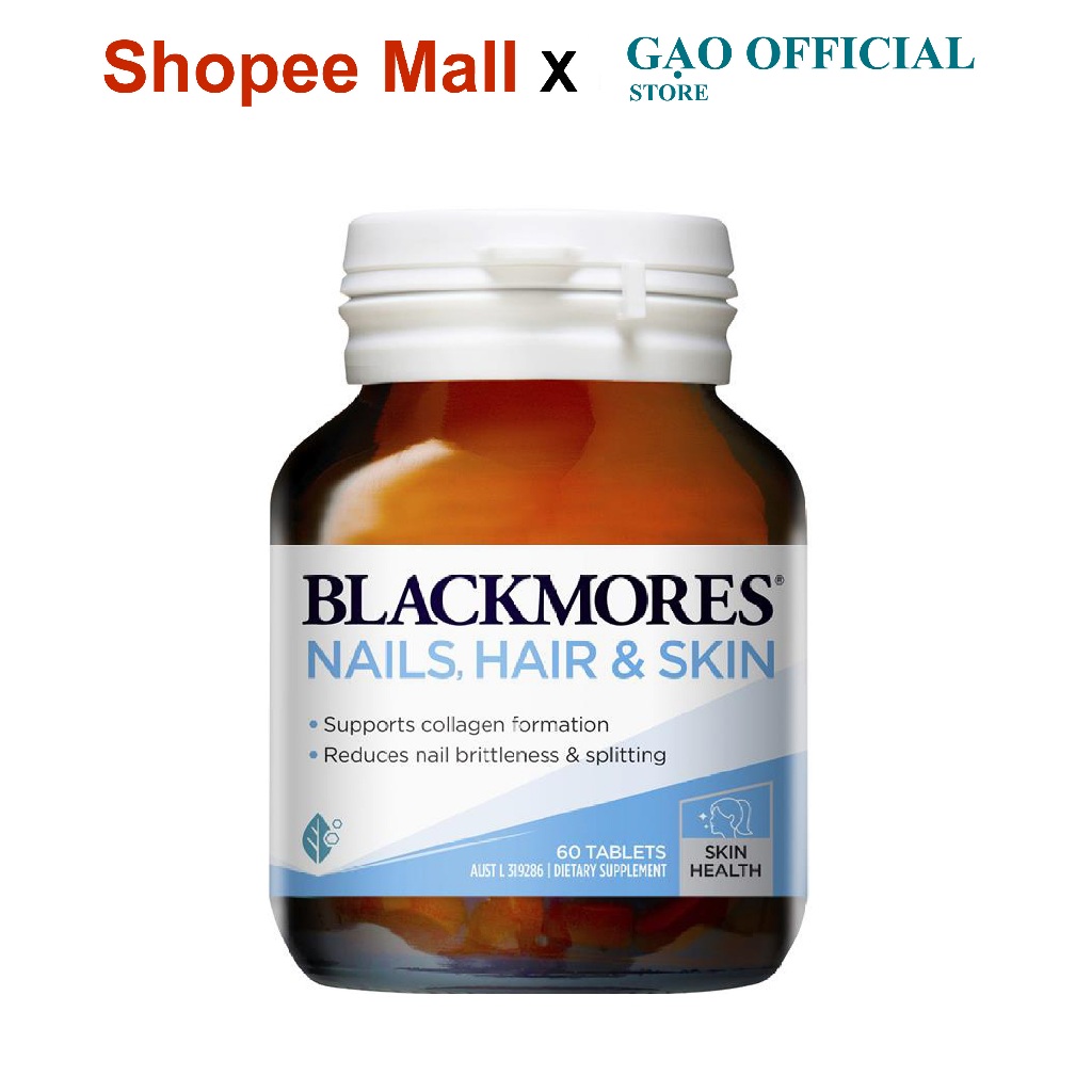Viên Uống Hỗ Trợ Đẹp Da, Móng Và Tóc Blackmores Nails Hair & Skin 60 Viên của Úc