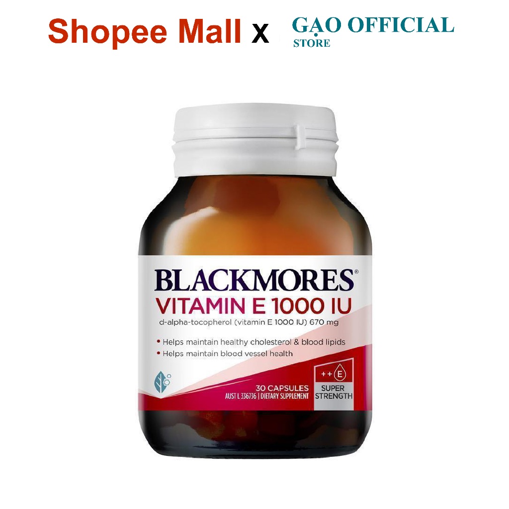 Viên uống bổ sung Vitamin E Blackmores Vitamin E 1000IU 30 viên của Úc