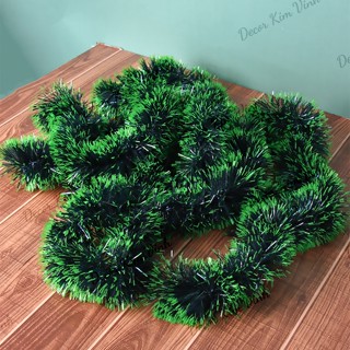 Dây thông chồn viền xanh trang trí noel