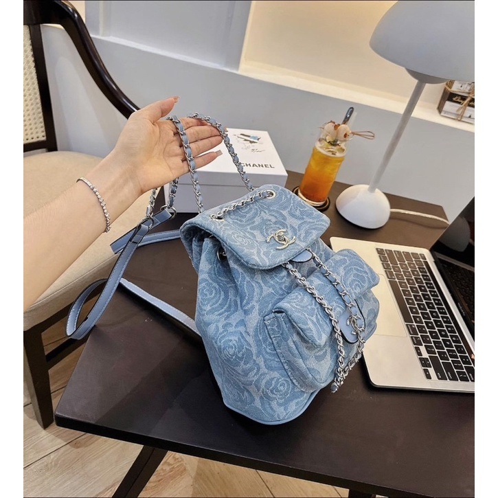 Balo Nữ Thời Trang, Balo Mini ô trám vải bò siêu hot, Balo Đeo Vai Cỡ Nhỏ Kết Cấu Dây Xích Thời Trang Nữ M233
