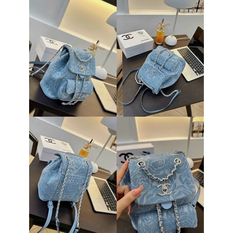 Balo Nữ Thời Trang, Balo Mini ô trám vải bò siêu hot, Balo Đeo Vai Cỡ Nhỏ Kết Cấu Dây Xích Thời Trang Nữ M233