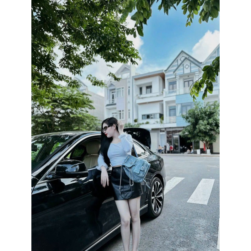 Balo Nữ Thời Trang, Balo Mini ô trám vải bò siêu hot, Balo Đeo Vai Cỡ Nhỏ Kết Cấu Dây Xích Thời Trang Nữ M233