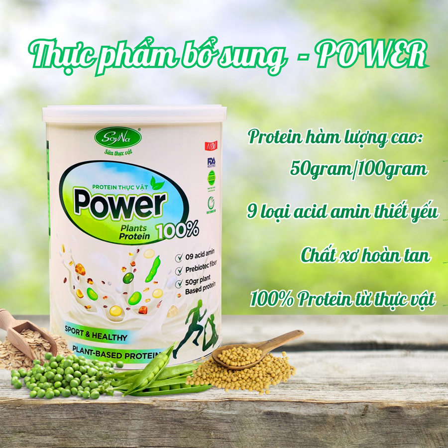 Vegan Power Protein Thuần Chay SoyNa - Cung cấp đạm thực vật cho người ăn chay, dân thể thao - Lon 400g