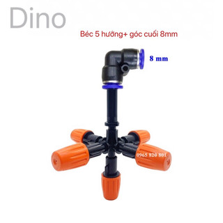 Béc cuối , béc phun sương 5 hướng kèm góc 8mm
