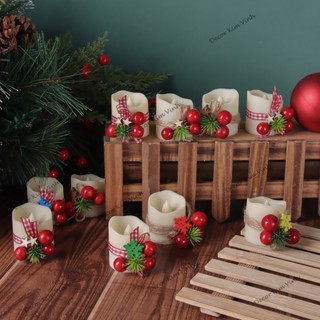  Nến Điện Tử Nhí NEN17 Đính Phụ Kiện Trang Trí Giáng Sinh Noel 