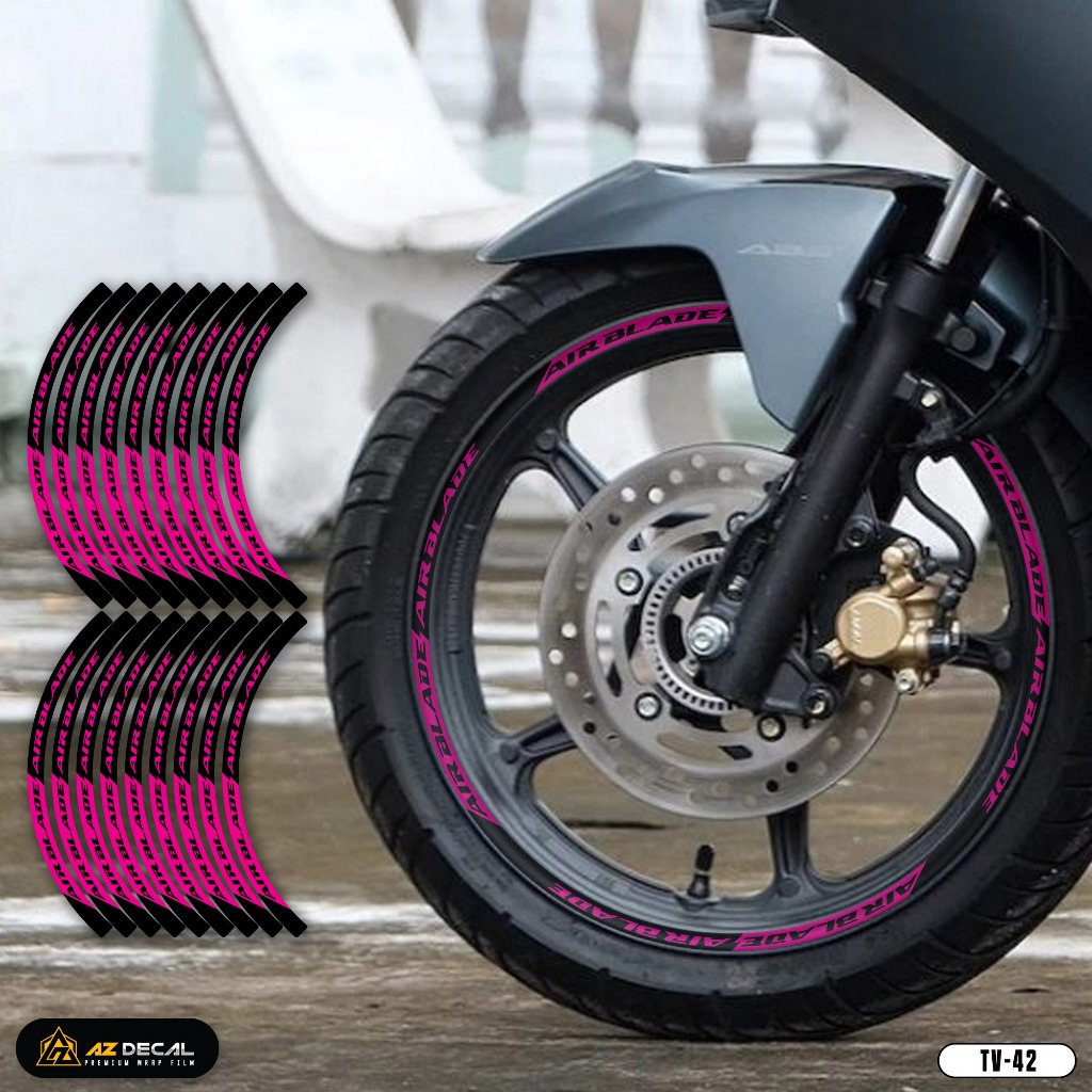 Tem Dán Vành Xe Máy Air Blade Phản Quang | TV42 | Decal Mâm Xe Máy AB AirBlade Chống Nước, Dễ Dán