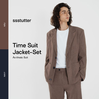 Áo blazer nam nữ SSSTUTTER dáng suông cài cút cơ bản thanh lịch tặng kèm túi đựng vest và móc TIME SUIT JACKET - SET