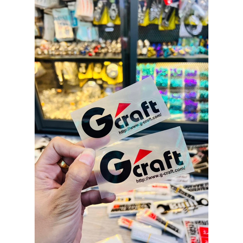 Tem Logo Gcraft dán trang trí xe,tem in trên chất liệu decal siêu trong, chống thấm nước và chịu nhiệt tốt.