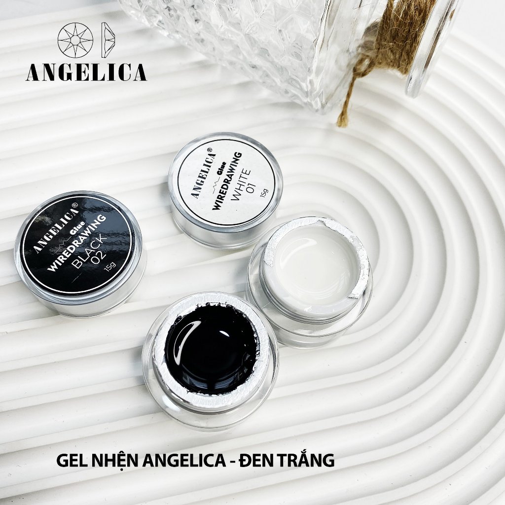 Gel nhện nail siêu dai lẻ hũ trắng đen chính hãng trang trí móng ANGELICA