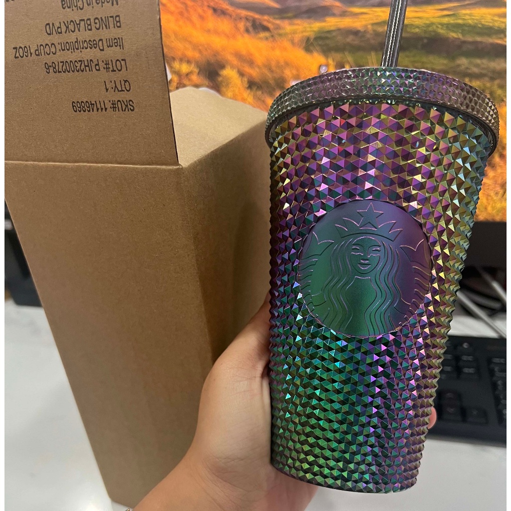 STARBUCKS LY Cold Cup 16Oz  BLING BLACK PVD