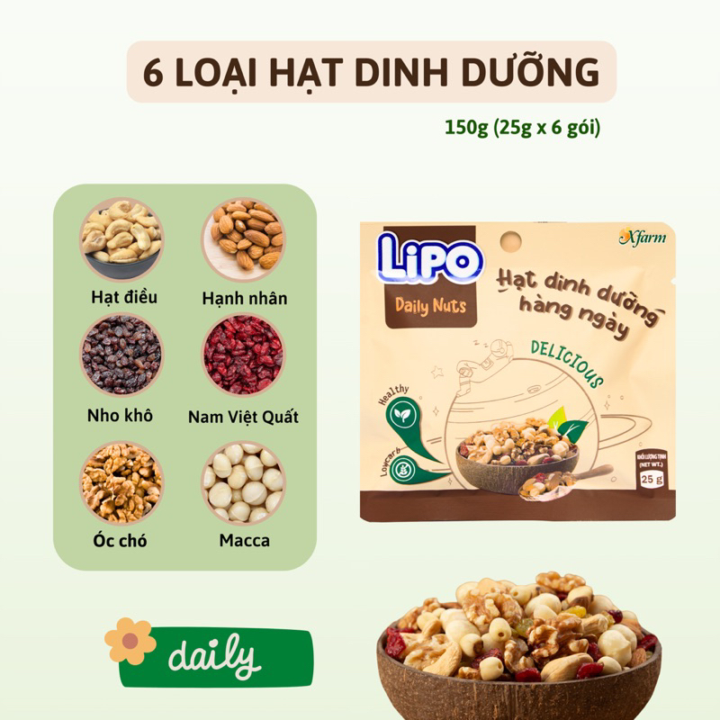 Siêu hạt dinh dưỡng hàng ngày LIPO hộp 150gam
