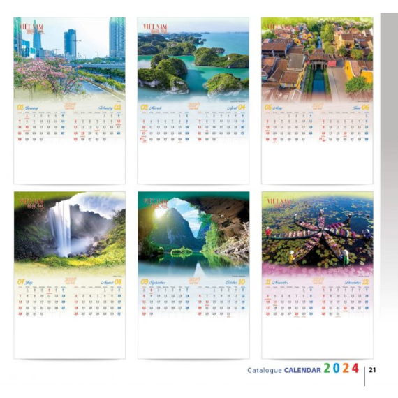 Lịch Lò Xo 7 Tờ Năm 2024