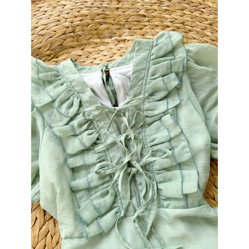 Đầm voan viền bèo 3 màu ANNA - Katina