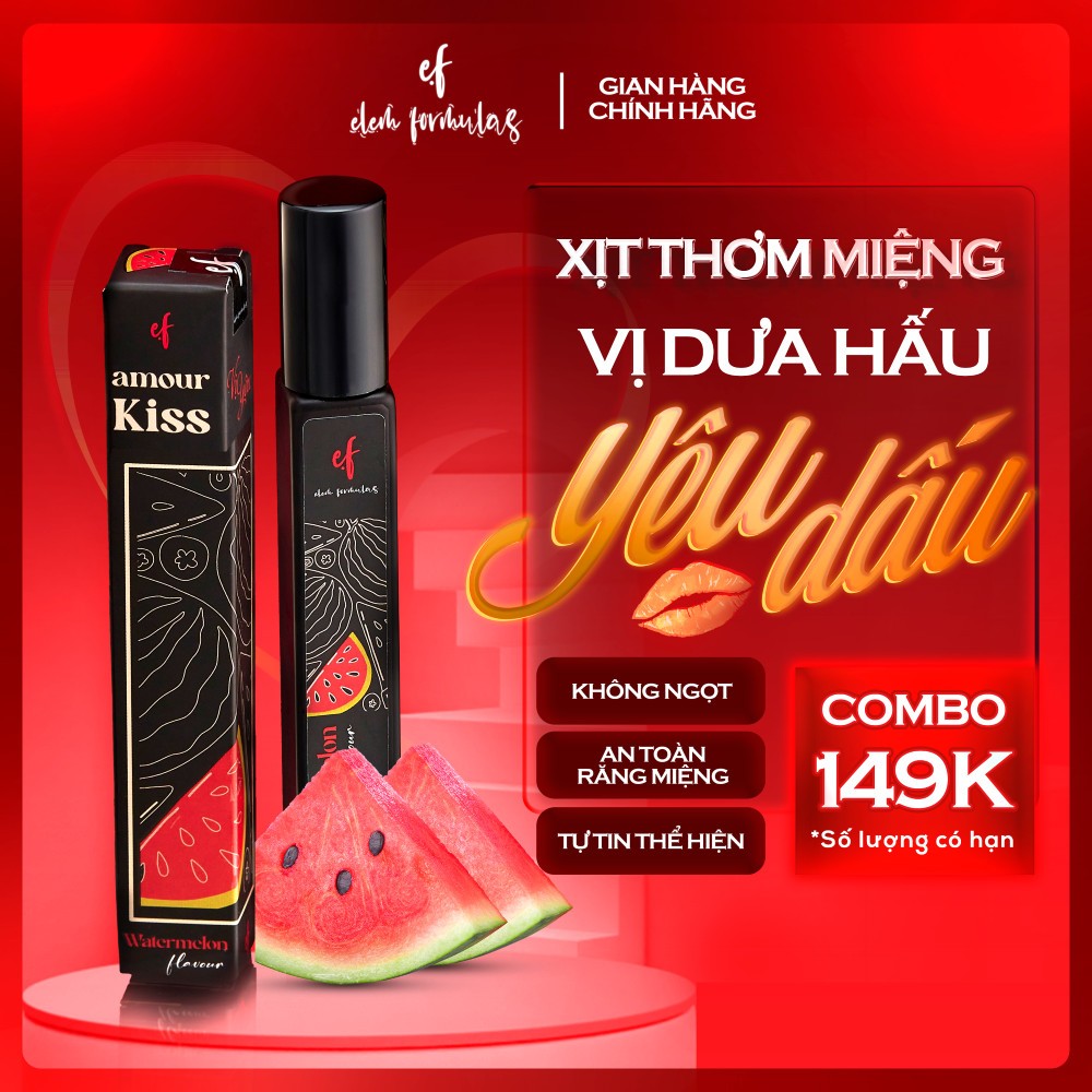 Bộ Xịt Thơm Miệng Vị Tình Yêu Cao Cấp Elem Formulas, Mùi Hương Trái Cây An Toàn Răng Miệng 10ml