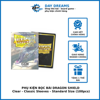 Phụ kiện Card Game Sleeves: Dragon Shield Clear - Classic Sleeves - Standard Size