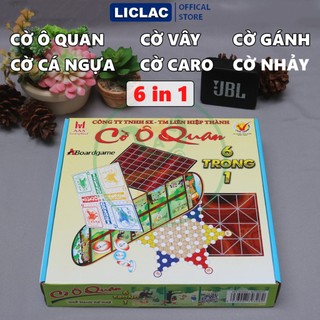 Bộ Cờ 6 trong 1 Liên Hiệp Thành gồm Cờ Ô Ăn Quan, Cờ Vây, Cờ Ca Rô, Cờ Nhảy, Cớ Cá Ngựa, Cờ Gánh, Đồ chơi dân gian