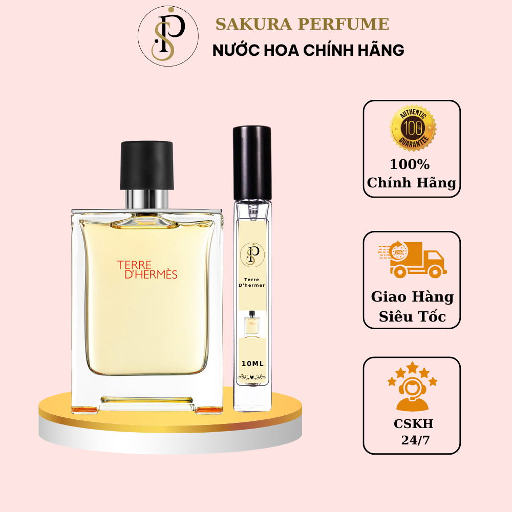Nước hoa nam Terre D’Hermes Hermes dạng chiết 10ml nam tính mạnh mẽ | Sakura Perfume