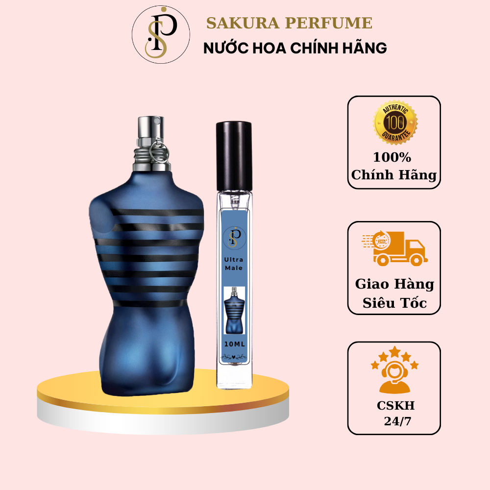 Nước hoa nam Ultra Male Jean Paul Gaultier EDT mẫu thử 10ml mạnh mẽ cuốn hút | Sakura Perfume