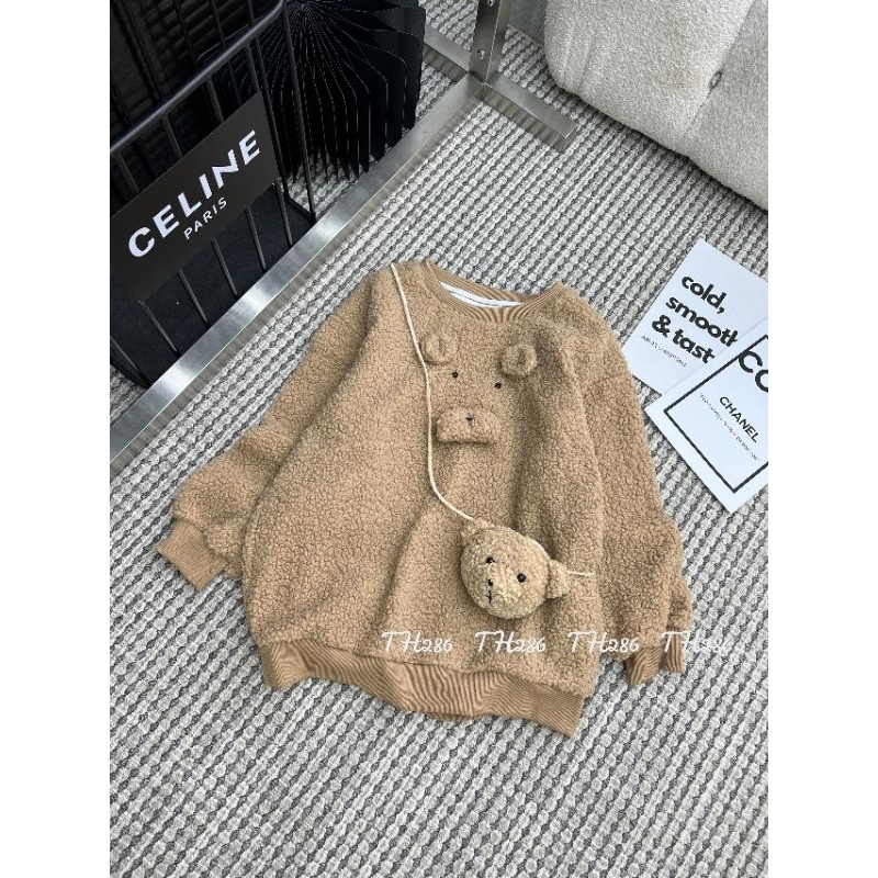 Áo lông gấu kèm túi gấu hàng QCL1