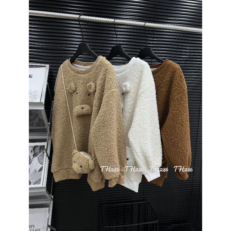 Áo lông gấu kèm túi gấu hàng QCL1