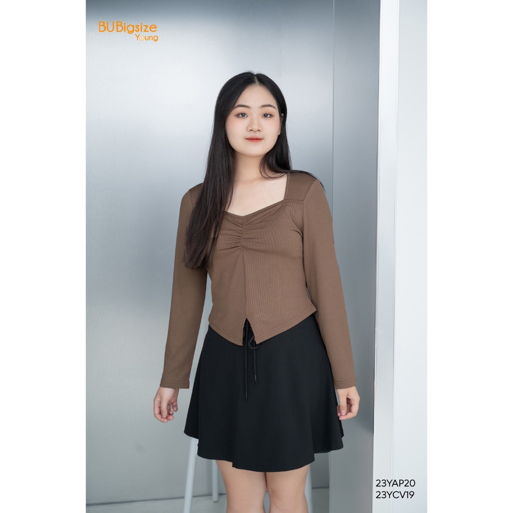 Áo nhún ngực tay dài BIGSIZE (55kg đến 95kg) - 23YAP20 - [BU Bigsize Young]