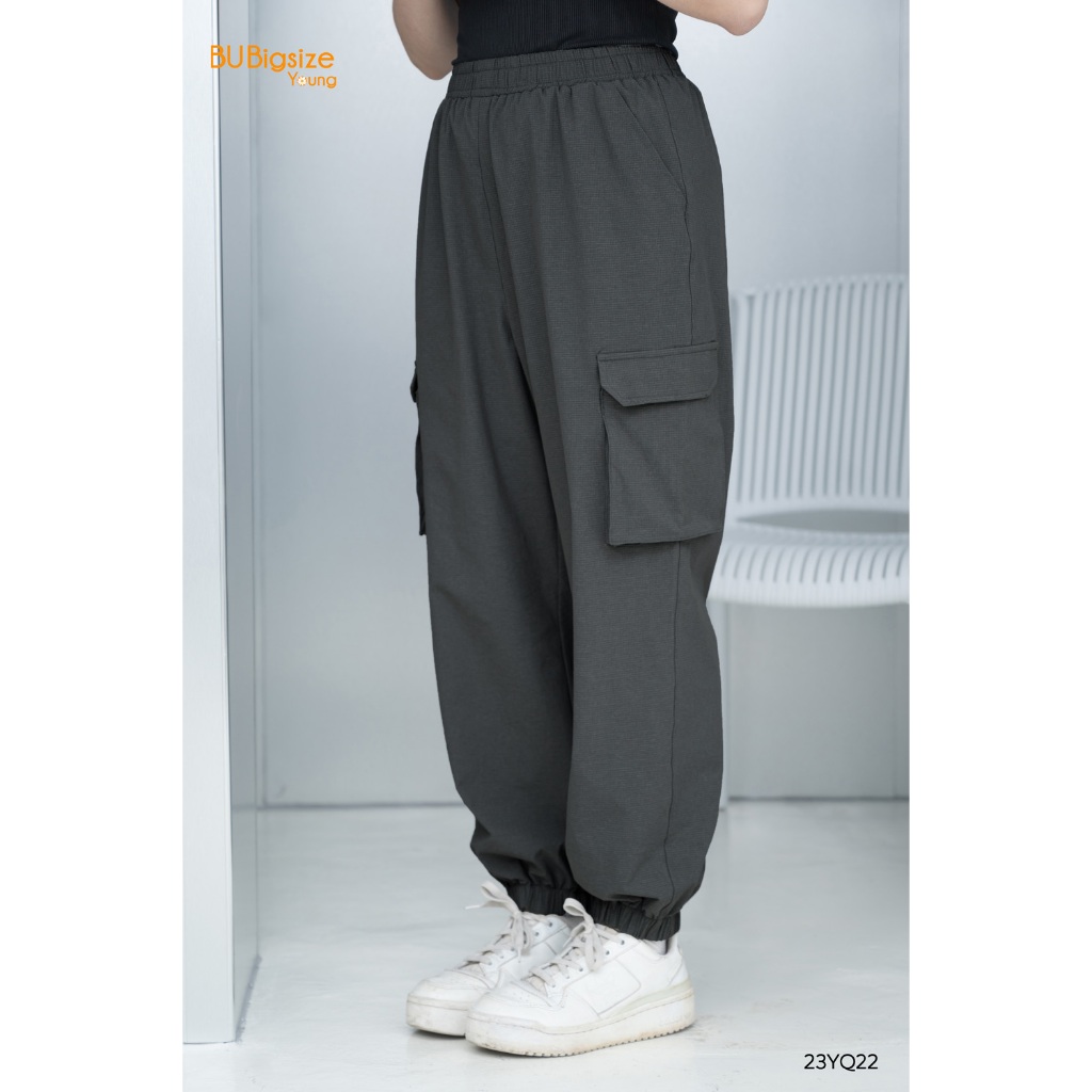 Quần jogger chun túi hộp BIGSIZE (55kg đến 95kg) - 23YQ22 - [BU Bigsize Young]