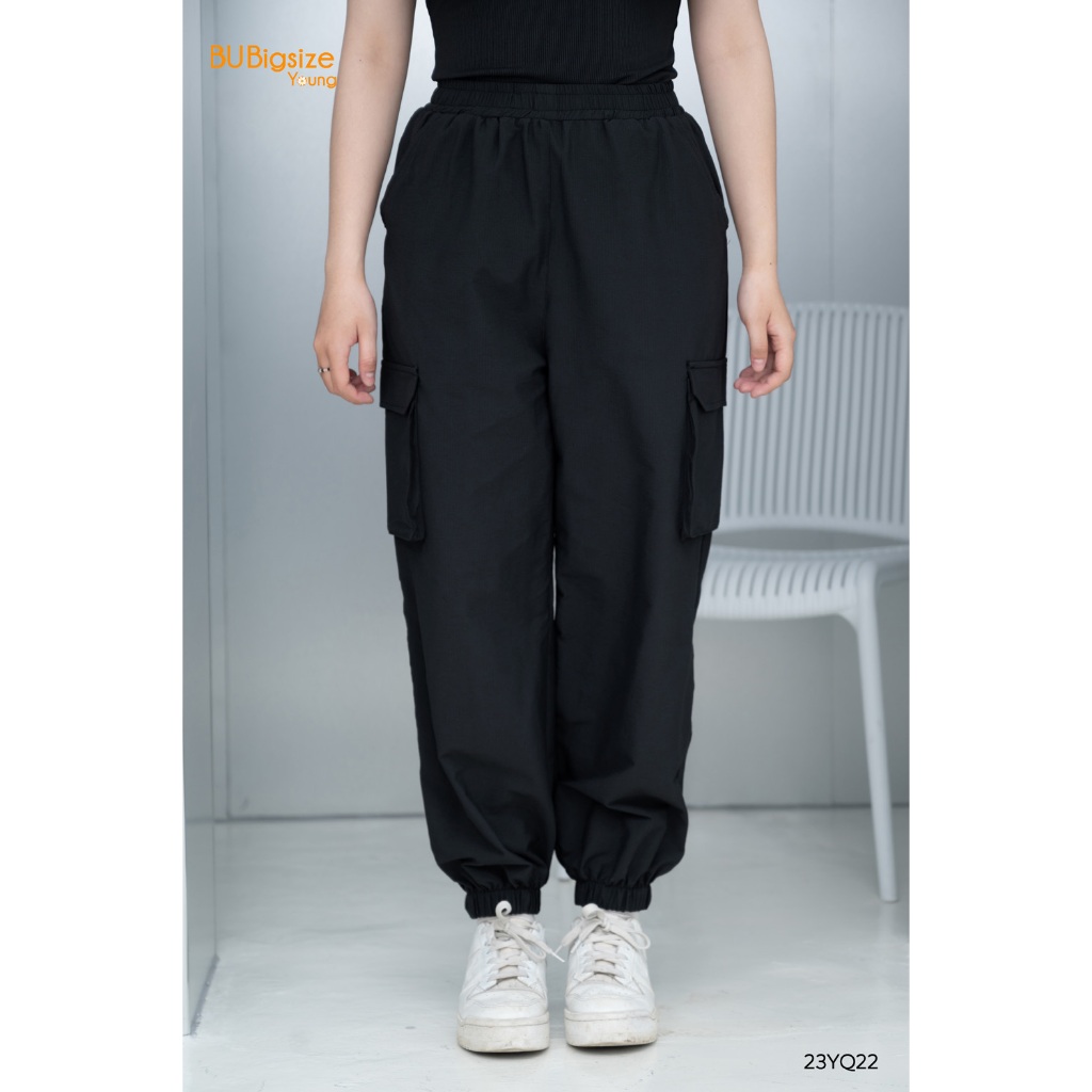 Quần jogger chun túi hộp BIGSIZE (55kg đến 95kg) - 23YQ22 - [BU Bigsize Young]