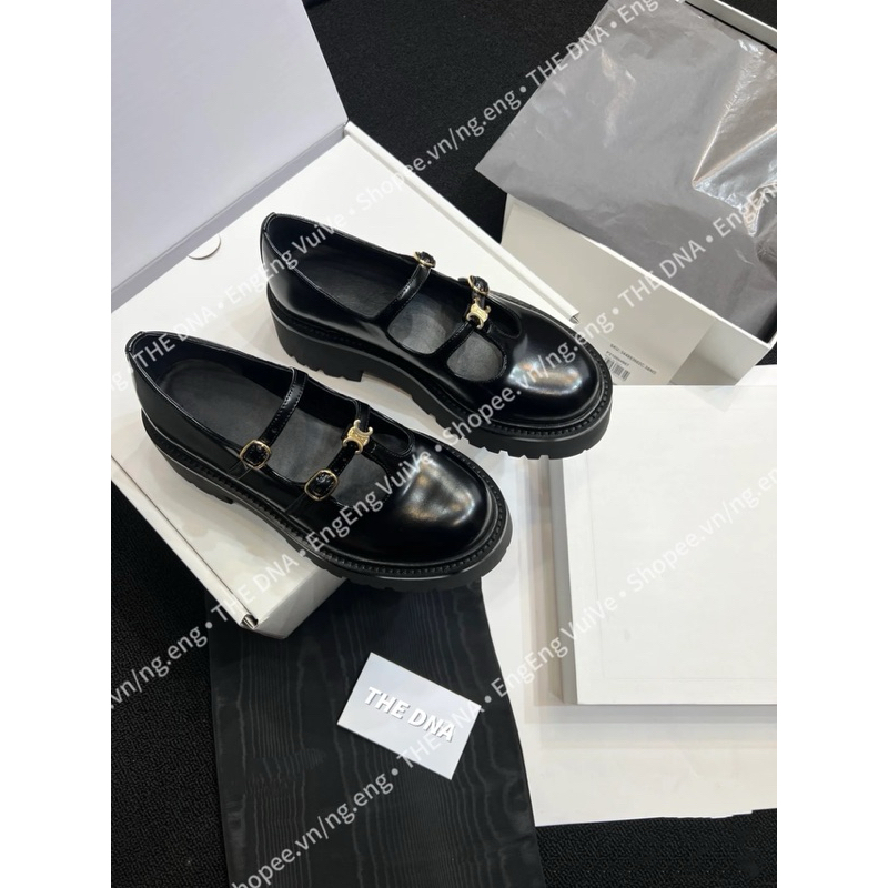 Giày Mary Jane Đế Đốc Khuy Charm Cao ~ 5cm
