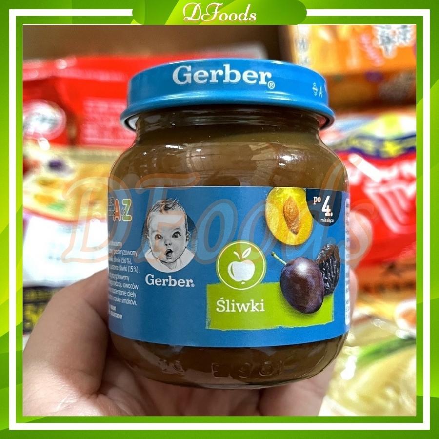 DATE 08.2025 Mận Đen Nghiền Gerber 80g chống táo bón cho bé từ 4m