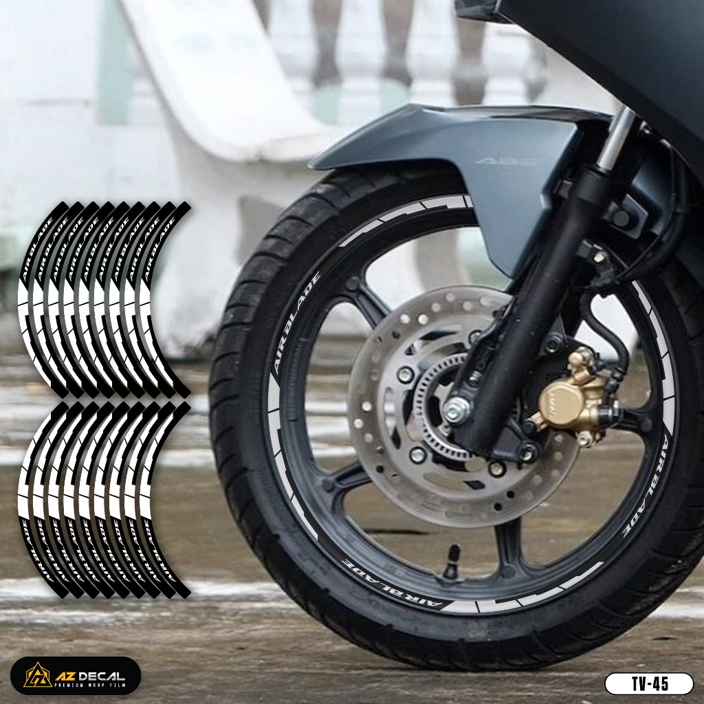 Tem Dán Vành Xe Máy Air Blade Phản Quang | TV45 | Decal Mâm Xe Máy AB AirBlade Chống Nước, Dễ Dán