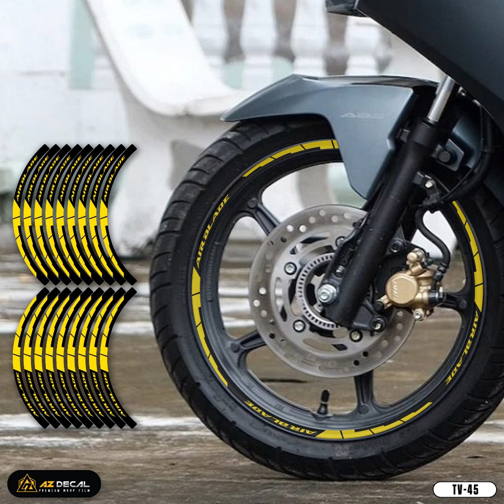 Tem Dán Vành Xe Máy Air Blade Phản Quang | TV45 | Decal Mâm Xe Máy AB AirBlade Chống Nước, Dễ Dán
