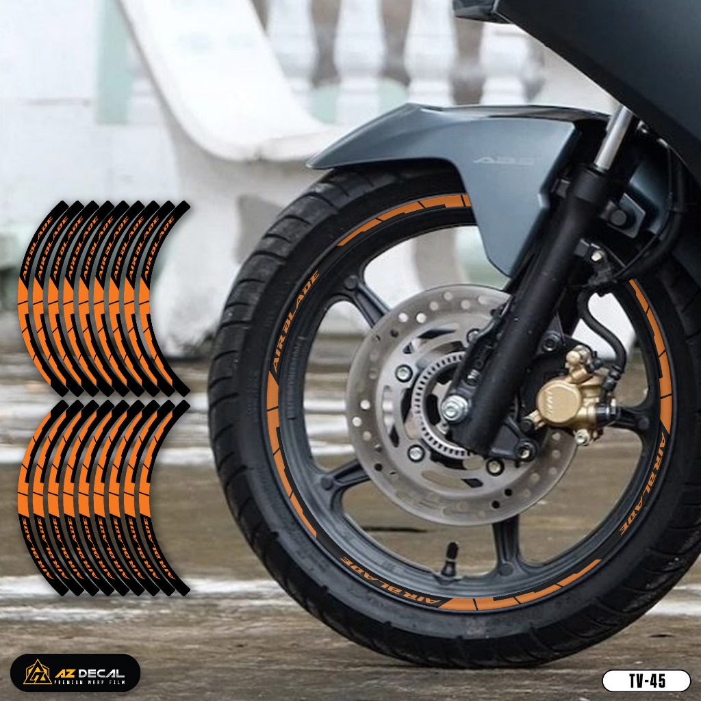 Tem Dán Vành Xe Máy Air Blade Phản Quang | TV45 | Decal Mâm Xe Máy AB AirBlade Chống Nước, Dễ Dán