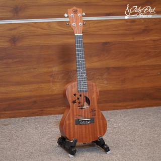 Ukulele concert chard uk-24-ta-h vịnh trăng sao gỗ mahogany nguyên tấm