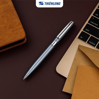 Bút bi, bút ký cao cấp Thiên Long thân kim loại chrome, cơ chế vặn xoay thích hợp làm quà tặng Biz-07