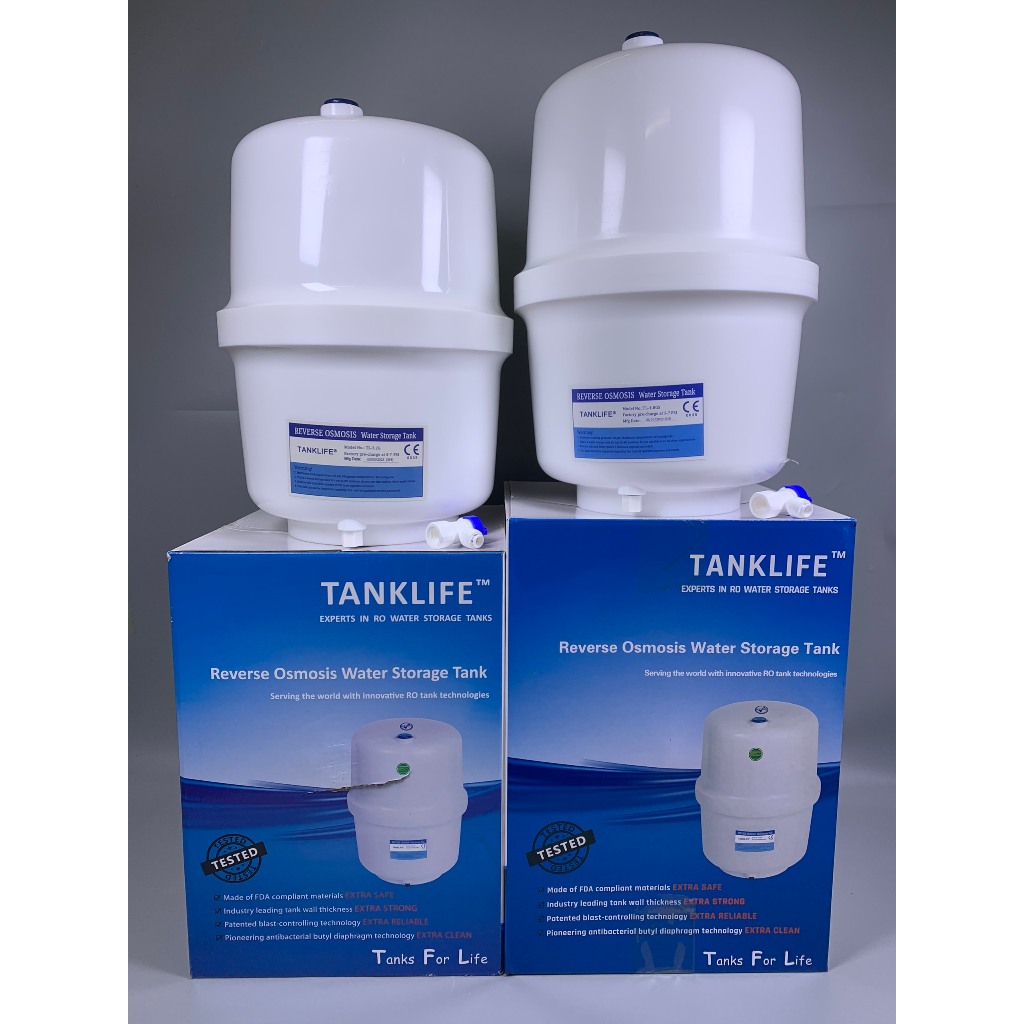 Bình Áp TANKLIFE 3.2 Galon  và 4.0 Galon  Nhựa Nguyên Sinh KÈM VAN Dùng Cho Máy Lọc Nước RO